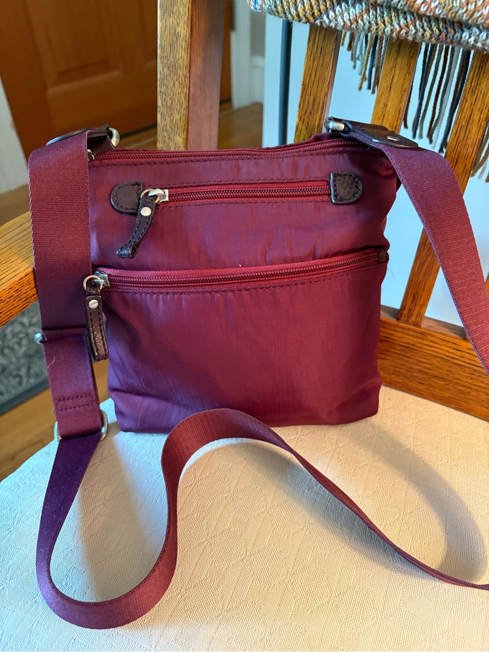 Osgood Marley Burgundy Crossbody Bag with Adjustable Strap